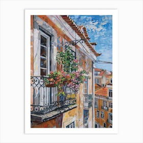 Balcony Painting In Lisbon 1 Art Print