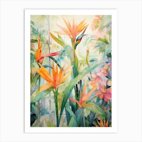 Tropical Plant Painting Bird Of Paradise 1 Art Print