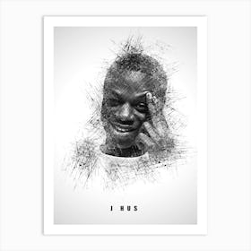 J Hus Rapper Sketch Art Print