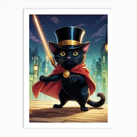 Cat In Top Hat 1 Art Print