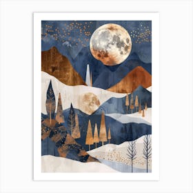 Moonlight In The Mountains 11 Art Print