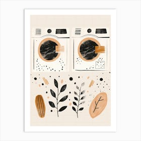 Illustration Of A Washing Machine 2 Art Print