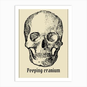 Peeping Tom Skull Humor Art Print