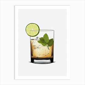 Illustration Kentucky Mule Floral Infusion Cocktail 1 Art Print