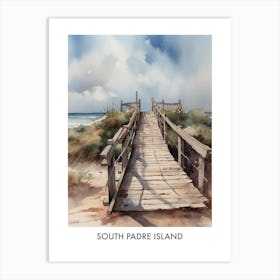 South Padre Island Watercolor 2travel Poster Art Print