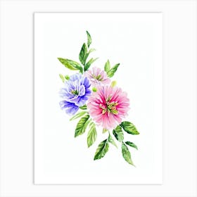 Alstromeria Watercolour Flower Art Print