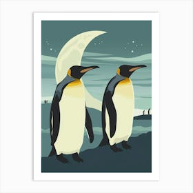 Emperor Penguin Half Moon Island Minimalist Illustration 3 Art Print