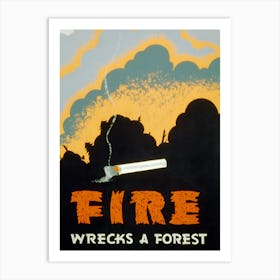 Fire Wrecks A Forest Art Print