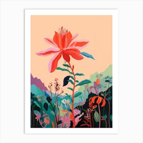 Boho Wildflower Painting Columbine 3 Art Print