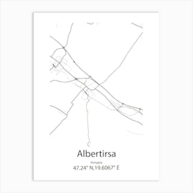 Albertirsa,Hungary Minimalist Map Art Print