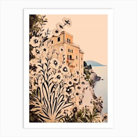 Amalfi Coast, Flower Collage 2 Art Print