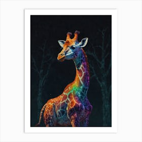 Rainbow Giraffe Canvas Print Art Print