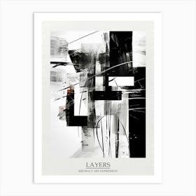 Layers Abstract Black And White 5 Poster Art Print