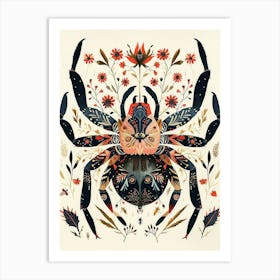 Colourful Insect Illustration Tarantula 2 Art Print