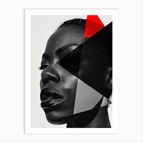 Black Woman With Red Triangles Art Print