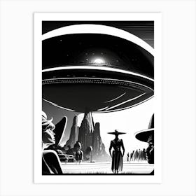 Extraterrestrial Noir Comic Space Art Print