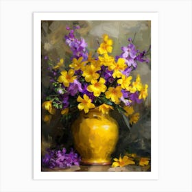 Yellow Flowers In A Vase 2 Art Print