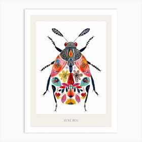 Colourful Insect Illustration June Bug 10 Poster Art Print