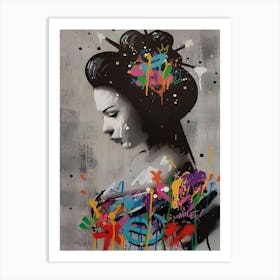 Banksy Inspired Graffiti Decor 1 Art Print