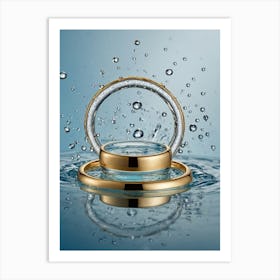 Wedding Rings In Water Art Print