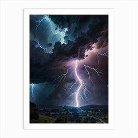 Lightning In The Sky 8 Art Print