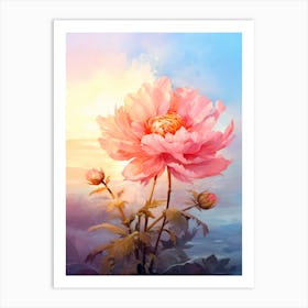 Peony In Watercolor  (1) Art Print