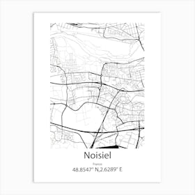 Noisiel,France Minimalist Map Art Print