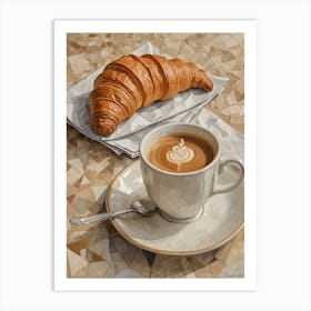 Coffee And Croissant Art Print