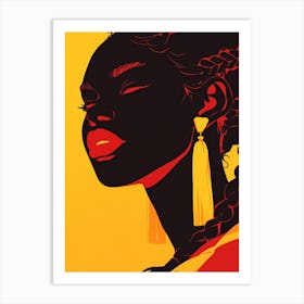 Black Girl With Braids Art Print