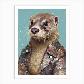 Otter Retro Art Print