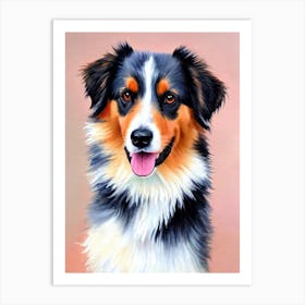 Australian Shepherd 5 Watercolour Dog Art Print