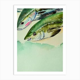 Mackerel Storybook Watercolour Art Print