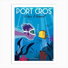 Port Cros Parc National Poster Blue Art Print