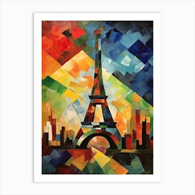 Eiffel Tower Paris Pablo Picasso Style 4 Art Print
