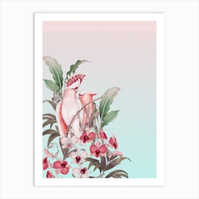 Pastel Cockatoos Paradise Art Print