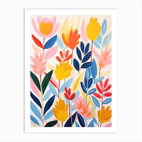 Matisse Style Palette; Whimsical Floral Symphony Art Print