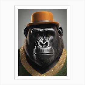 Gorilla In A Hat 2 Art Print