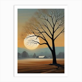 Sunset Tree Art Print