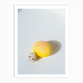 Two Eggs On A White Surface Art Print