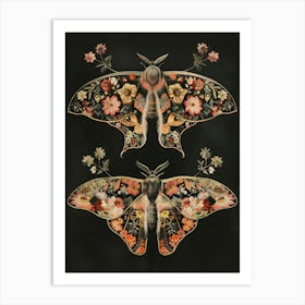 Nocturnal Butterfly William Morris Style 6 Art Print