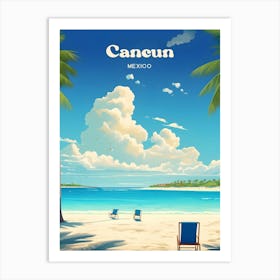 Cancun Mexico Beach Vacation Modern Travel Art Art Print