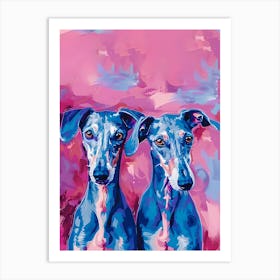 Blue Greyhounds Art Print