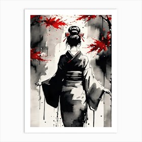 Geisha Painting 2 Art Print