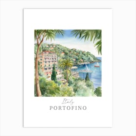 Italy Portofino Storybook 4 Travel Poster Watercolour Art Print