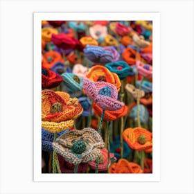 Field Of Poppies Knitted In Crochet 4 Art Print