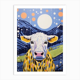 Highland Cow Cartoon Pop Art 2 Art Print