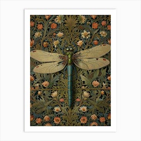 Dragonfly Style William Morris 2 Art Print