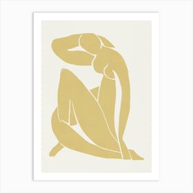 Inspired by Matisse - Yellow Nude 02 Art Print