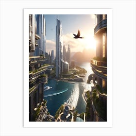 Futuristic Cityscape Art Print