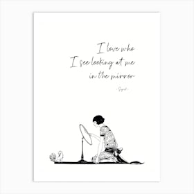 In the Mirror - White Art Print